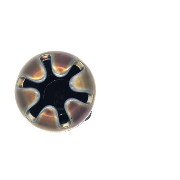 Unique Vintage Northwood Grape and Cable Amethyst and Gold Art Glass Hatpin Vase - Picture 5 of 8